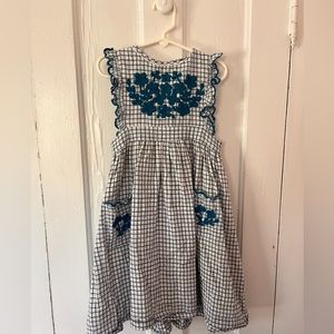 Lali clover dress. White and blue girls dress. Excellent used condition.